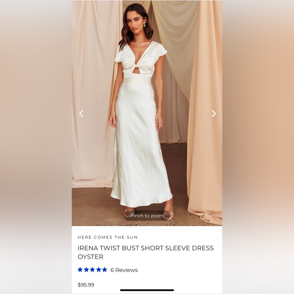 NWT Selfie Leslie champagne midi dress